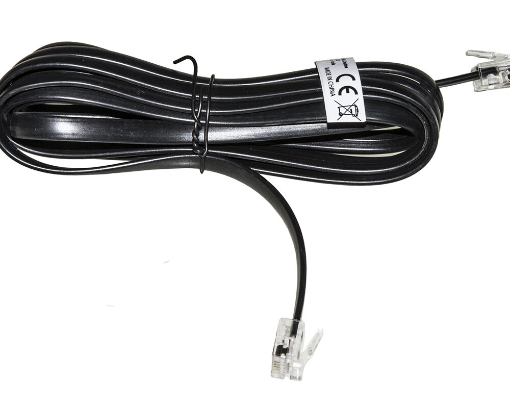 CAVO TELEFONICO PIATTO RJ12 6P6C NERO 2MT
