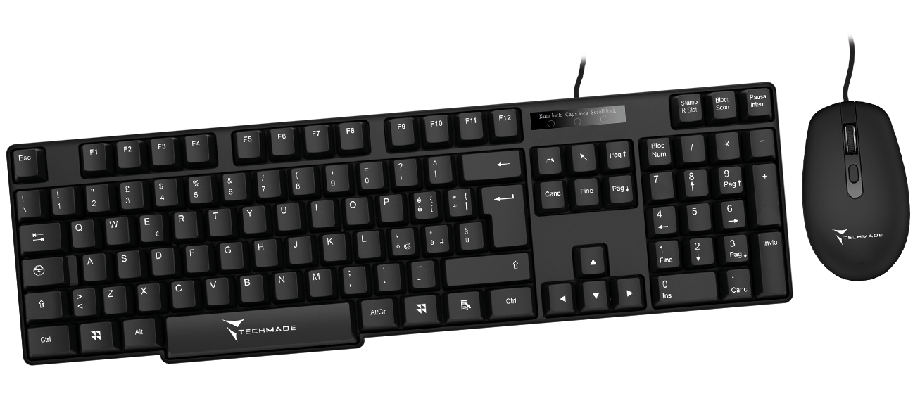 TASTIERA E MOUSE USB BLACK TECHMADE TM-KB828+M102