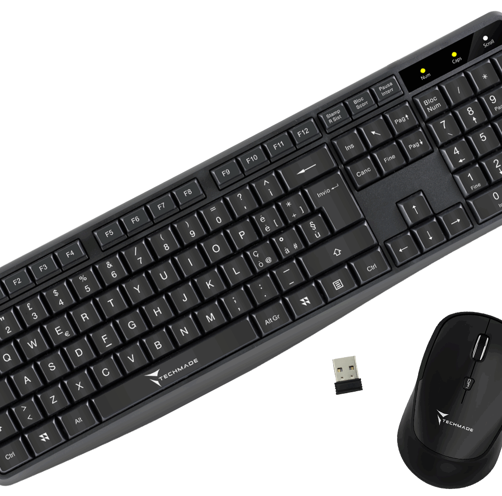 TASTIERA WIRELESS+MOUSE BLACK TECHM ADE