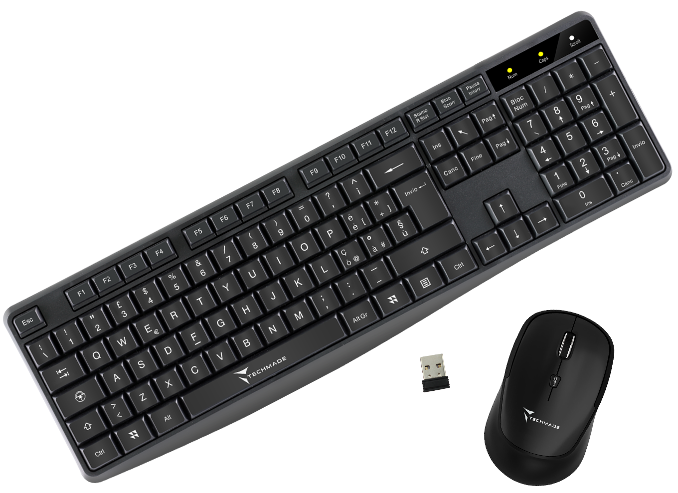 TASTIERA WIRELESS+MOUSE BLACK TECHM ADE