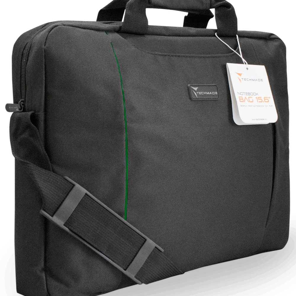 BORSA NB 15.6 NERO CON DETTAGLIO V ERDE TECHMADE