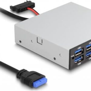 Delock - Hub - 3,5", 5 Gbps, front panel - 10 x SuperSpeed USB 3,0 - Plugin-Modul (64208)