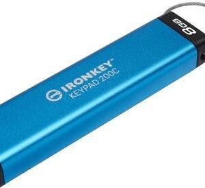 Kingston IronKey Keypad 200C - USB-Flash-Laufwerk - verschlüsselt - 8GB - USB-C 3,2 Gen 1 (IKKP200C/8GB)