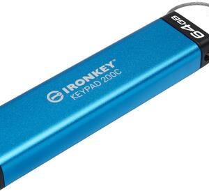 Kingston IronKey Keypad 200C - USB-Flash-Laufwerk - verschlüsselt - 64GB - USB-C 3,2 Gen 1 (IKKP200C/64GB)