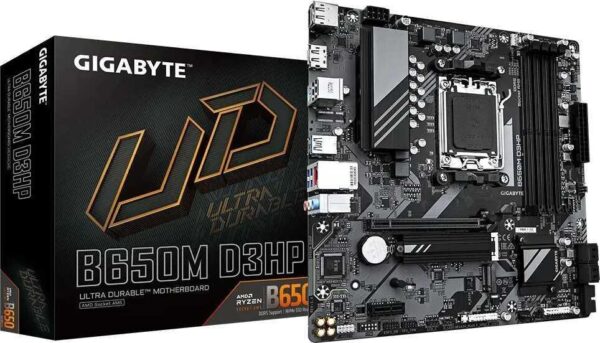 Gigabyte B650M D3HP - 1,0 - Motherboard - micro ATX - Socket AM5 - AMD B650 Chipsatz - USB 3,2 Gen 1, USB-C 3,2 Gen 1 - 2,5 Gigabit LAN - Onboard-Grafik (CPU erforderlich) - HD Audio (8-Kanal) (B650M D3HP)