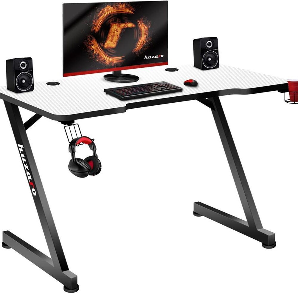 Huzaro Hero 2.5 - Gerade - Rechteckige Form - PVC - Aluminium - Gaming - Karbonfaser (HZ-Hero 2.5 White)