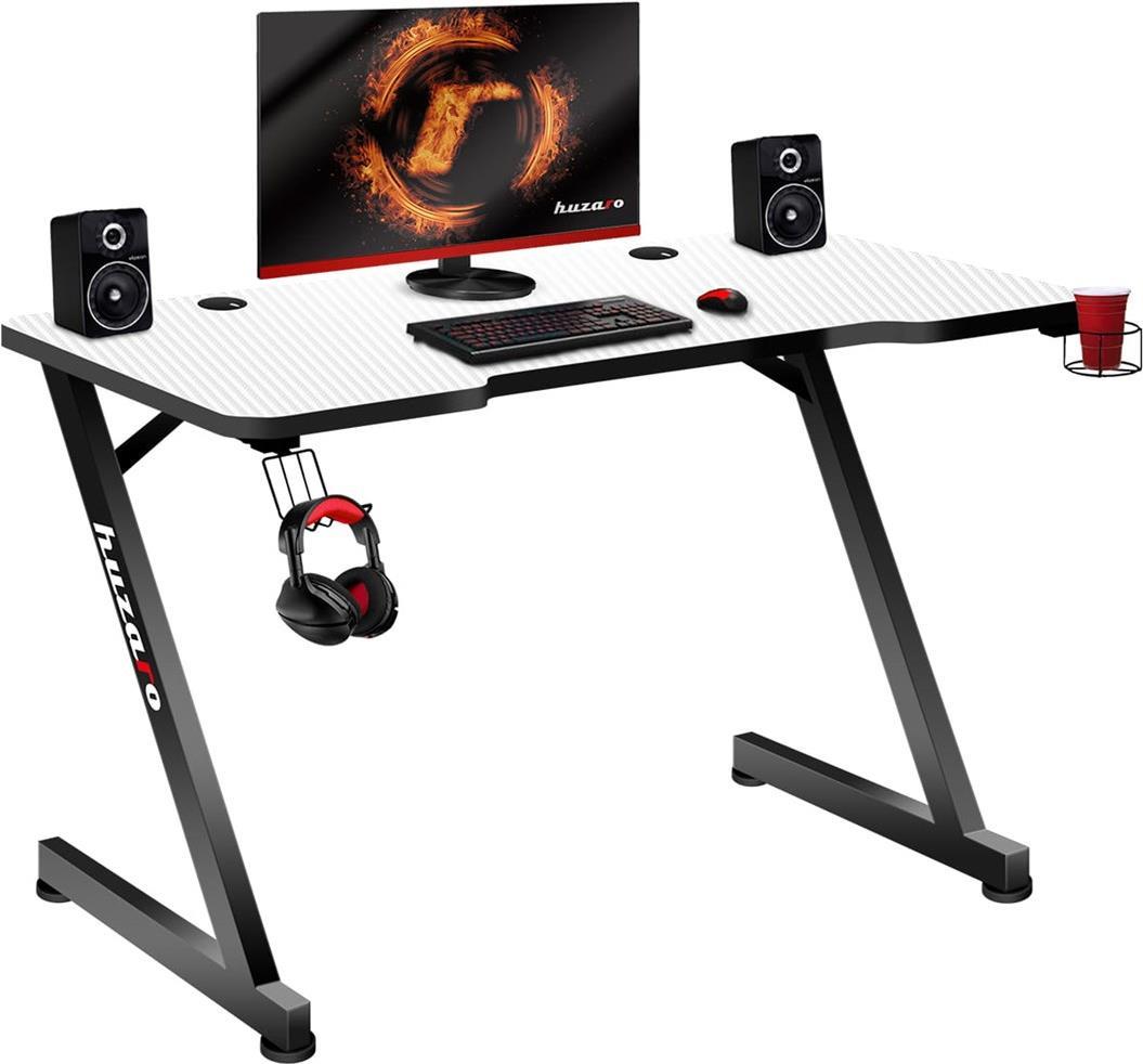 Huzaro Hero 2.5 - Gerade - Rechteckige Form - PVC - Aluminium - Gaming - Karbonfaser (HZ-Hero 2.5 White)