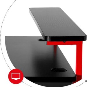 Huzaro Hero 5.0 - Gerade - Rechteckige Form - Karbonfaser - Aluminium - Gaming - Homeoffice - Schwarz - Rot (HZ-Hero 5.0 Red)