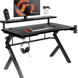 Huzaro Hero 5.0 - Gerade - Rechteckige Form - Karbonfaser - Aluminium - Gaming - Homeoffice - Schwarz (HZ-Hero 5.0 Black)