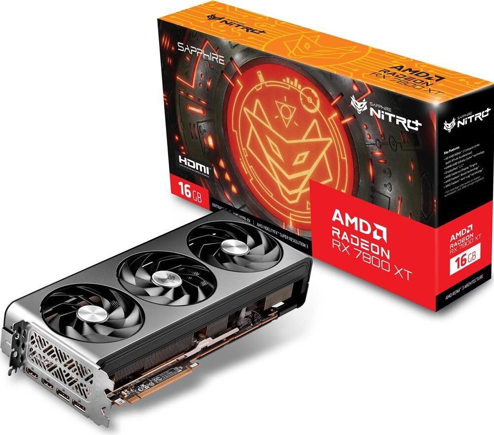 Sapphire NITRO+ Radeon RX 7800 XT - Grafikkarten - Radeon RX 7800 XT - 16GB GDDR6 - PCIe 4,0 x16 - 2 x DisplayPort, 2 x HDMI (11330-01-20G)