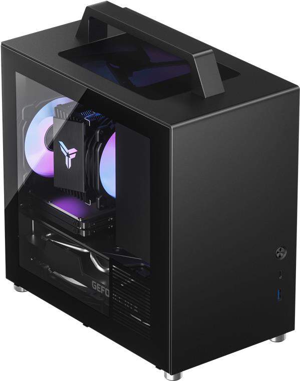 Jonsbo T8 PLUS - Mini Tower - PC - Schwarz - Mini-ITX - Aluminium - Stahl - Gehärtetes Glas - Gaming (6970620551760)