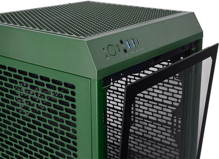 Thermaltake The Tower 200 - Mini-ITX - Seitenteil mit Fenster (gehärtetes Glas) - keine Spannungsversorgung (PS/2) - Racing Green - USB/Audio (CA-1X9-00SCWN-00)