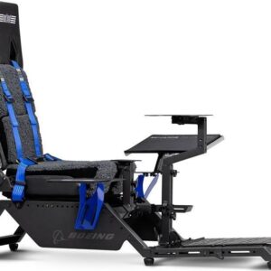 Next Level Racing Boeing Commercial Edition - Flugsimulator-Cockpit - hochdichter Schaumstoff, Polyurethan-Kunstleder, faux wool - blue highlights (NLR-S027)