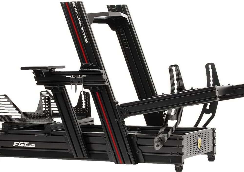 Next Level Racing F- GT Elite 160 Scuderia Ferrari Edition - Rennsimulator-Cockpit - Aluminium, pulverbeschichteter Kohlenstoffstahl - schwarz eloxierte Oberfläche (NLR-E048)
