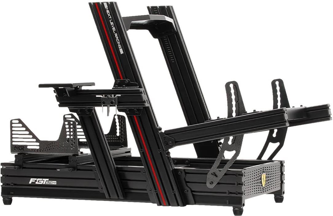 Next Level Racing F- GT Elite 160 Scuderia Ferrari Edition - Rennsimulator-Cockpit - Aluminium, pulverbeschichteter Kohlenstoffstahl - schwarz eloxierte Oberfläche (NLR-E048)