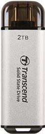 Transcend ESD300S - SSD - 1TB - extern (tragbar) - USB 3,2 Gen 2x1 (USB-C Steckverbinder) - Silber (TS1TESD300S)