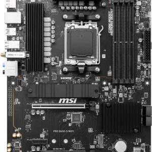MSI PRO B650-S WIFI - Motherboard - ATX - Socket AM5 - AMD B650 Chipsatz - USB 3,2 Gen 1, USB 3,2 Gen 2, USB-C 3,2 Gen2, USB-C 3,2 Gen 2x2 - 2,5 Gigabit LAN, Wi-Fi 6E, Bluetooth - Onboard-Grafik (CPU erforderlich) - HD Audio (8-Kanal) (7E26-003R)