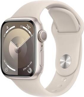 APPLE Watch Series 9 GPS 41mm Starlight Aluminium Case with Starlight Sport Band - S/M (MR8T3QF/A)