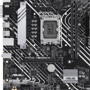 ASUS PRIME H610M-A-CSM - Motherboard - micro ATX - LGA1700-Sockel - H610 Chipsatz - USB 3,2 Gen 1, USB 3,2 Gen 2 - Gigabit LAN - Onboard-Grafik (CPU erforderlich) - HD Audio (8-Kanal) (90MB1G20-M0EAYC)