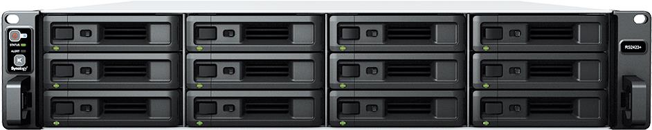 Synology RackStation RS2423+ NAS Rack (2U) Ryzen Embedded V1780B 8 GB DDR4 48 TB HDD DiskStation Manager Schwarz (RS2423+ + 12X HAT3300-4T)