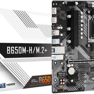 ASRock B650M-H/M.2+ - Motherboard - micro ATX - Socket AM5 - AMD B650 Chipsatz - USB-C 3,2 Gen 1, USB 3,2 Gen 1 - Gigabit LAN - Onboard-Grafik (CPU erforderlich) - HD Audio (8-Kanal) (90-MXBMS0-A0UAYZ)