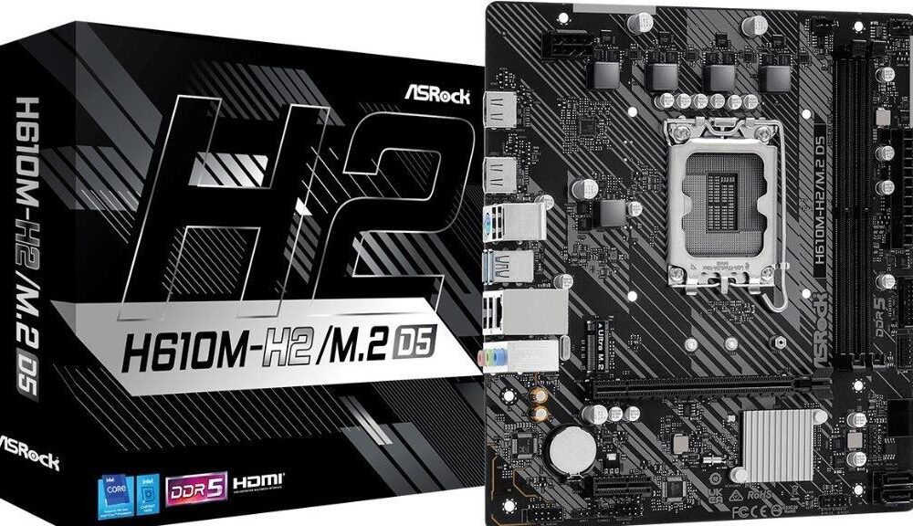 ASRock H610M-H2/M.2 D5 - Motherboard - micro ATX - LGA1700-Sockel - H610 Chipsatz - USB 3,2 Gen 1 - Gigabit LAN - Onboard-Grafik (CPU erforderlich) - HD Audio (8-Kanal) (90-MXBML0-A0UAYZ)