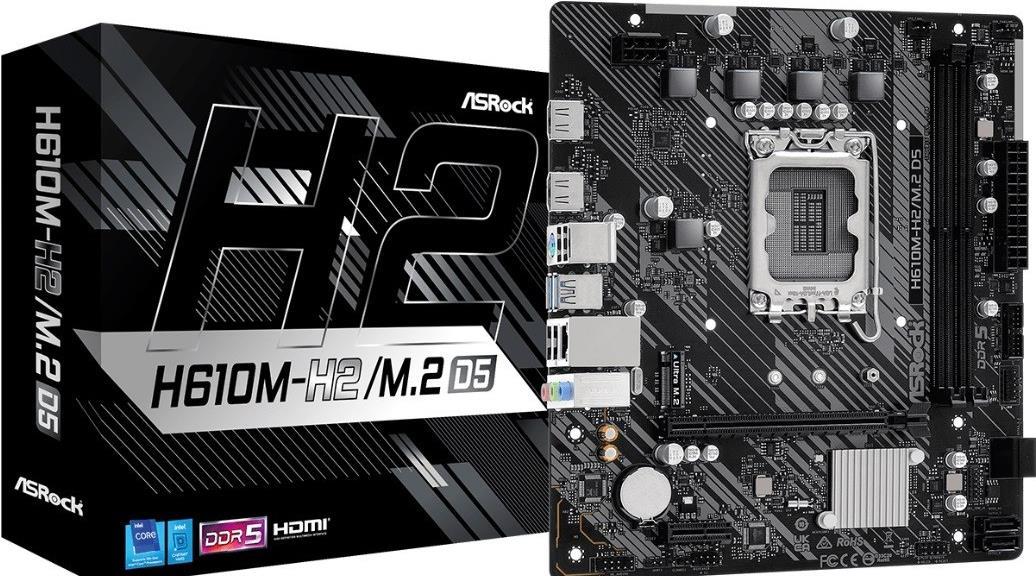 ASRock H610M-H2/M.2 D5 - Motherboard - micro ATX - LGA1700-Sockel - H610 Chipsatz - USB 3,2 Gen 1 - Gigabit LAN - Onboard-Grafik (CPU erforderlich) - HD Audio (8-Kanal) (90-MXBML0-A0UAYZ)