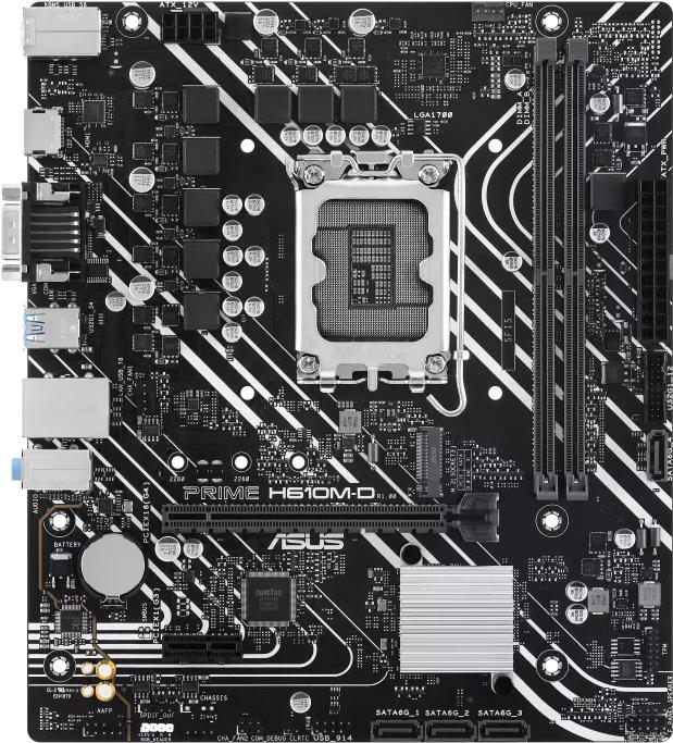 ASUS PRIME H610M-D - Motherboard - micro ATX - LGA1700-Sockel - H610 Chipsatz - USB 3,2 Gen 1 - Gigabit LAN - Onboard-Grafik (CPU erforderlich) - HD Audio (8-Kanal) (90MB1G80-M0EAY0)