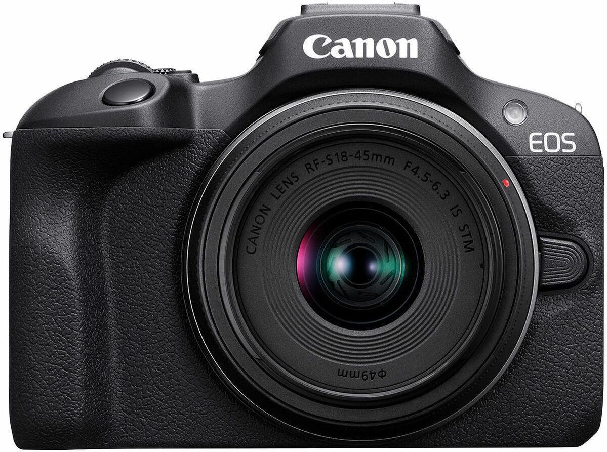 Canon EOS R100 + RF-S 18-45mm F4.5-6.3 IS STM Kit - 24,1 MP - 6000 x 4000 Pixel - CMOS - 4K Ultra HD - 309 g - Schwarz (6052C013)