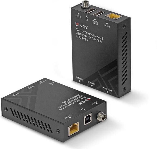 LINDY - Sender und Empfänger - KVM-/Audio-/USB-Extender - über CAT 6 - USB - bis zu 70 m (39383)
