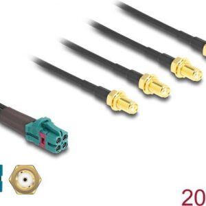 Delock - Antennenkabel - Mini FAKRA Z Steckverbinder (M) zu SMA (M) - 20cm - Blau, RAL 5021 (90127)