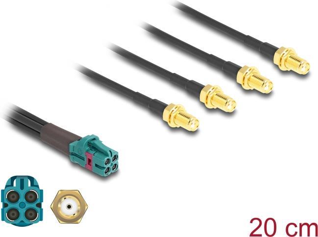 Delock - Antennenkabel - Mini FAKRA Z Steckverbinder (M) zu SMA (M) - 20cm - Blau, RAL 5021 (90127)
