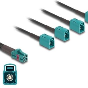 Delock - Antennenkabel - Mini FAKRA Z Steckverbinder (M) zu FAKRA Z-Anschluss (M) - 1,0m - RAL 5021, Wasserblau (90140)