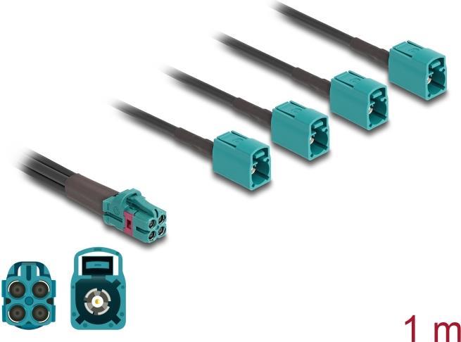 Delock - Antennenkabel - Mini FAKRA Z Steckverbinder (M) zu FAKRA Z-Anschluss (M) - 1,0m - RAL 5021, Wasserblau (90140)