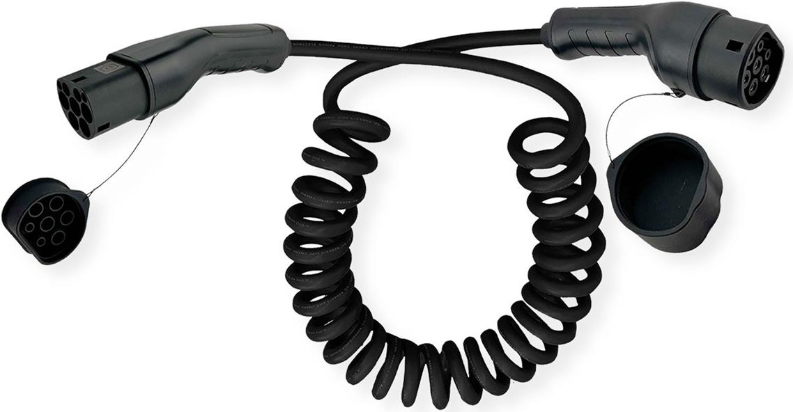 ROLINE EV-Ladekabel Spirale Typ2 1-Ph. 32A 7.4kW 7.5m (19.08.0037)