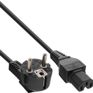InLine 25er Bulk-Pack Netzkabel Schutzkontakt gewinkelt auf Warmgerätestecker C15 - Kabel - Strom/Netzteil - 1,8 m - IEC (B-16810)