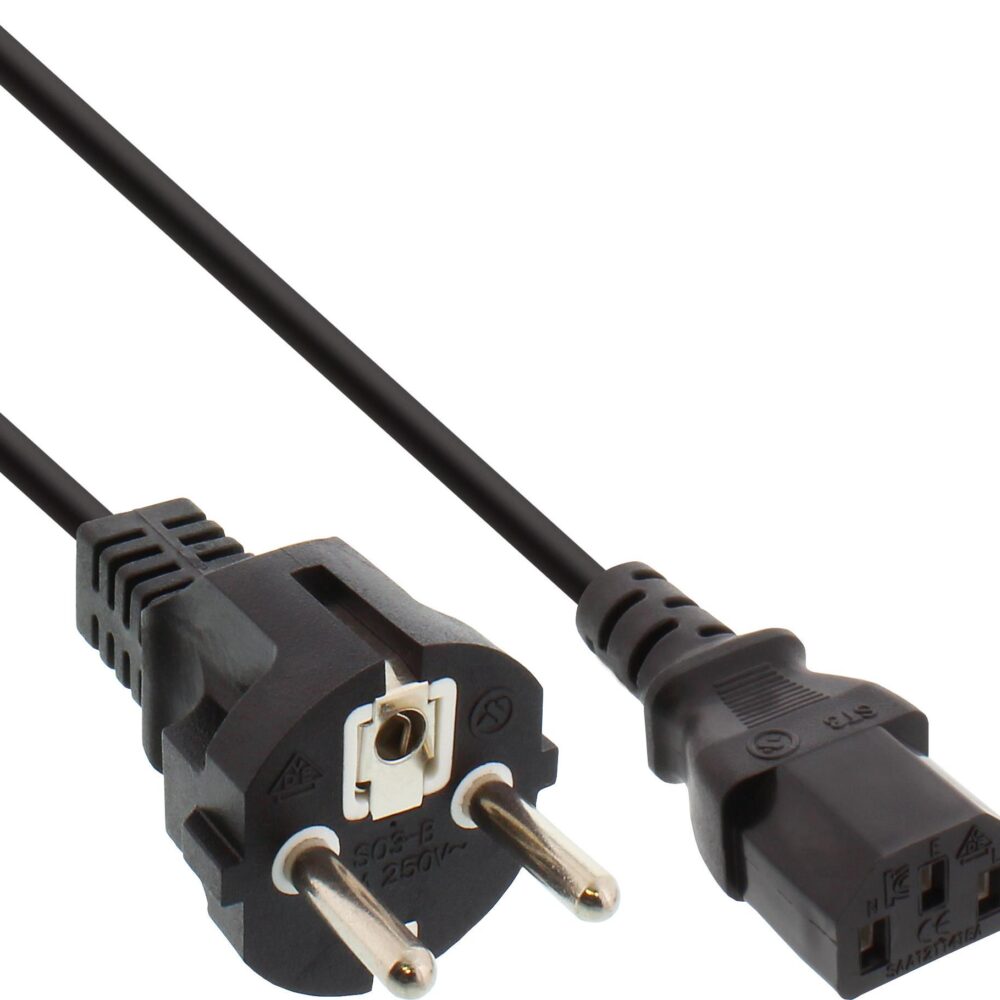 InLine 40er Bulk-Pack Netzkabel Schutzkontakt gerade auf Kaltgerätestecker C13 - Kabel - Strom/Netzteil - 1,5 m (B-16651A)