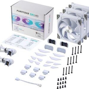 Phanteks PH-F140D30 - Gehäuselüfter - regulär - 140 mm - weiß (Packung mit 3) (PH-F140D30_DRGB_PWM_WT01_3P)