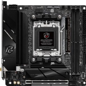 ASRock Phantom Gaming B650I Lightning WiFi - Motherboard - Mini-ITX - Socket AM5 - AMD B650 Chipsatz - 2,5 Gigabit LAN, Wi-Fi 6E, Bluetooth - Onboard-Grafik (CPU erforderlich) - HD Audio (8-Kanal) (90-MXBMP0-A0UAYZ)
