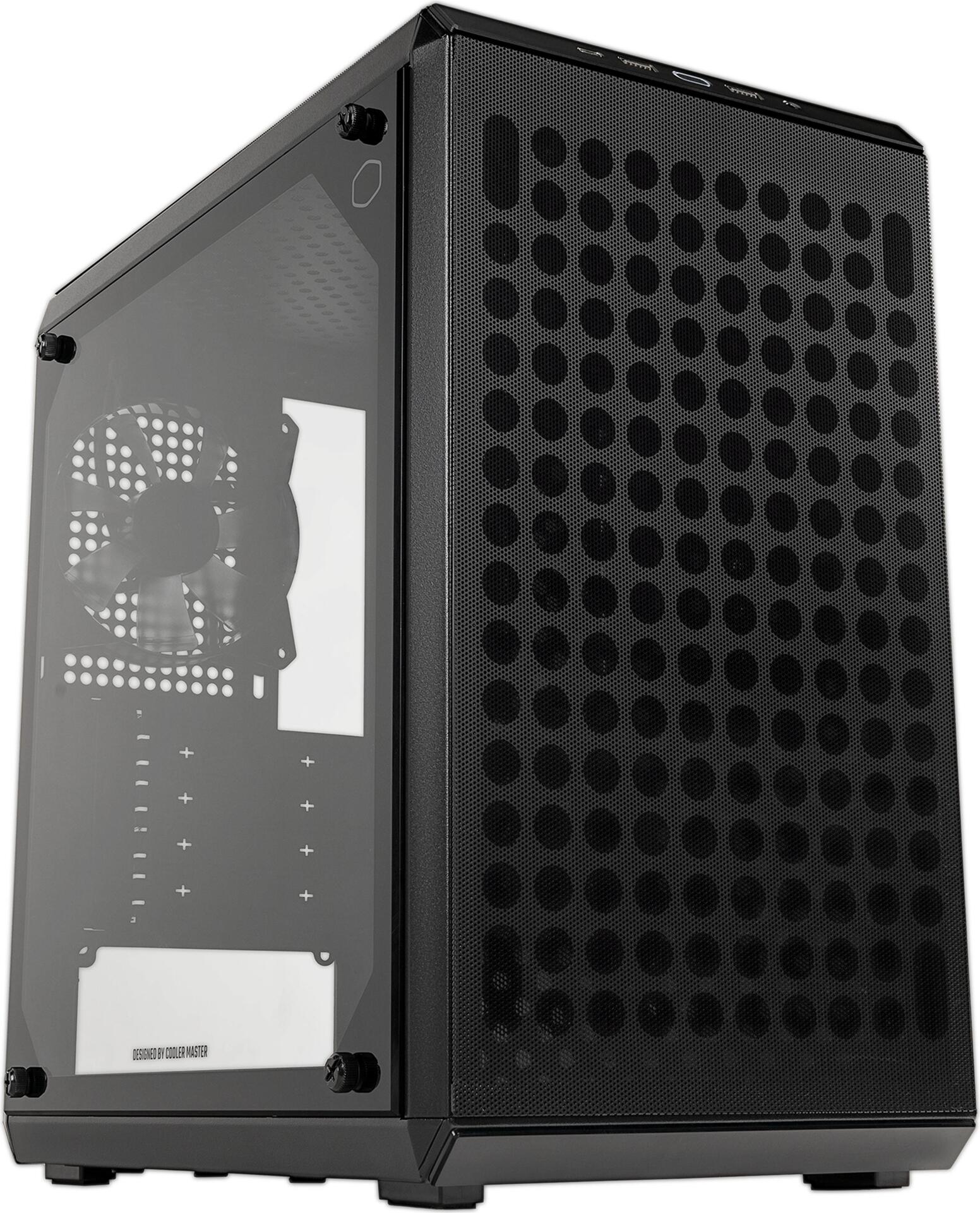 Cooler Master Q300L V2 - MT - micro ATX - Seitenteil mit Fenster (gehärtetes Glas) - keine Spannungsversorgung (ATX) - Schwarz - USB/Audio (Q300LV2-KGNN-S00)