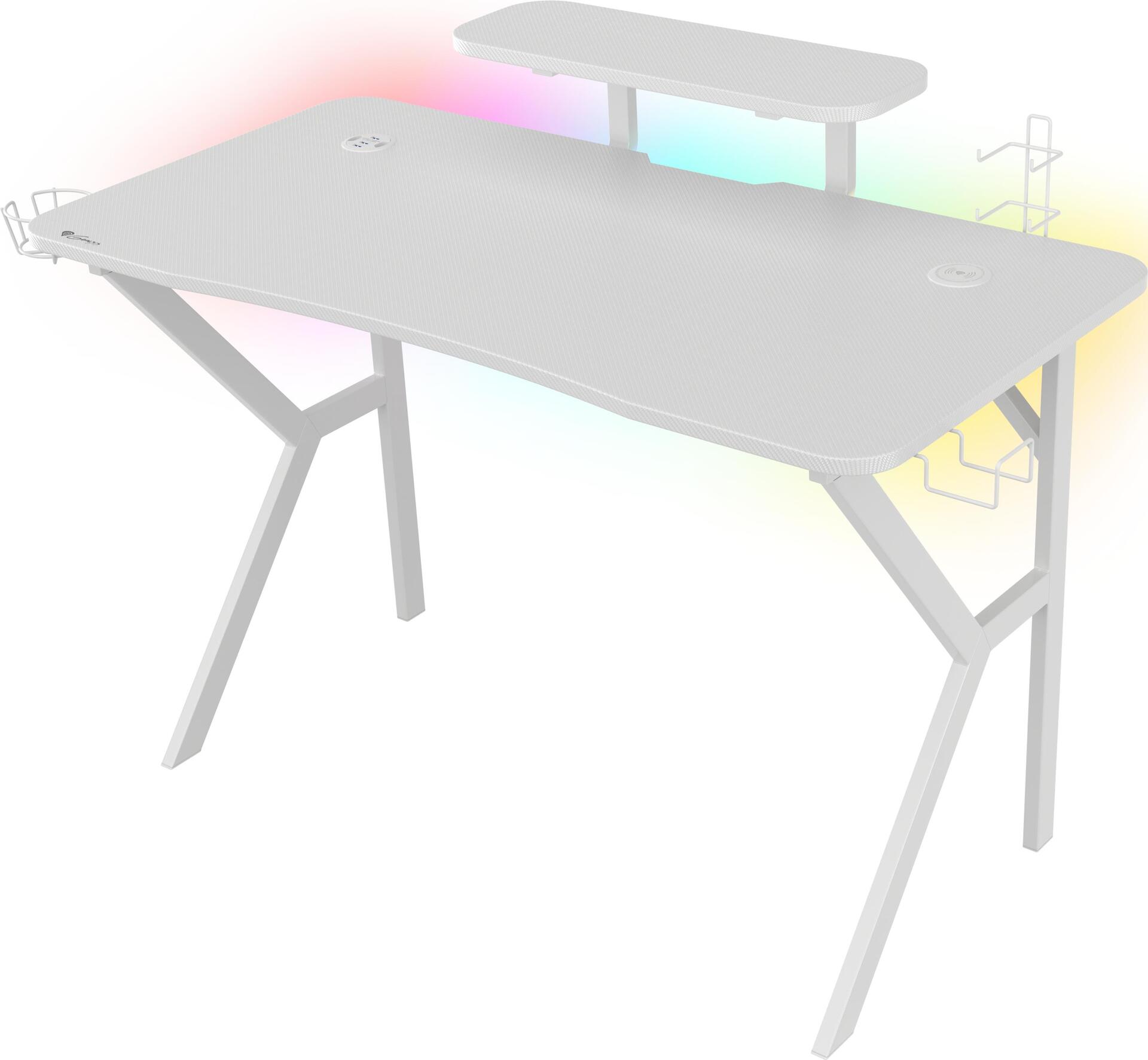 Genesis Gaming Tisch HOLM 320 RGB weiß (120cm x 75cm) (NDS-1802)