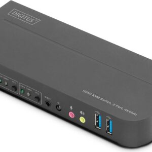 DIGITUS - KVM / Video / Audio Switch - 2 x KVM port(s) - Desktop, wandmontierbar (DS-12874)