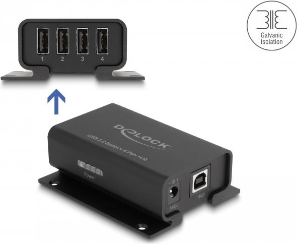 DeLOCK 64226 Serieller Konverter/Repeater/Isolator USB 2.0 Schwarz (64226)