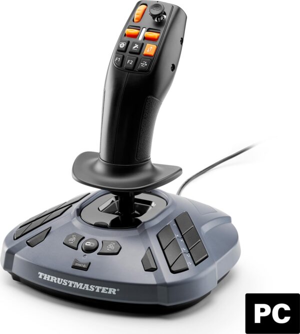 Thrustmaster SimTask FarmStick, Multifunktionaler Joystick für Farming. Gerätetyp: Joystick, Gamingplattformen unterstützt: PC, Gaming-Control Technologie: Analog / Digital. Übertragungstechnik: Kabelgebunden, Geräteschnittstelle: USB, USB-Stecker: USB Typ-A. Produktfarbe: Grau, Kompatibilität: T128, T248, Farming Simulator 22. Energiequelle: Kabel. Unterstützt Windows-Betriebssysteme: Windows 10, Windows 10 Education, Windows 10 Education x64, Windows 10 Enterprise, Windows 10... (2960889)