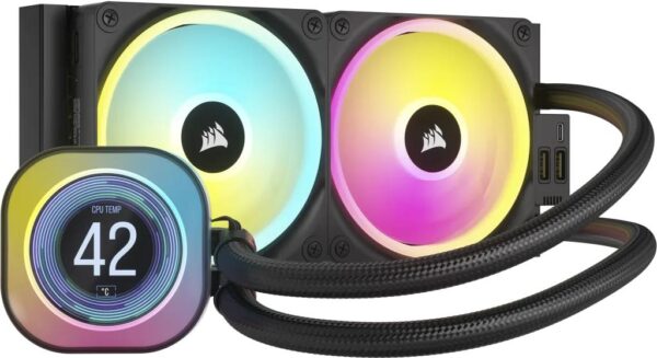 iCUE LINK H100i LCD AIO, 240mm Radiator, Liquid CPU Cooler (CW-9061007-WW)