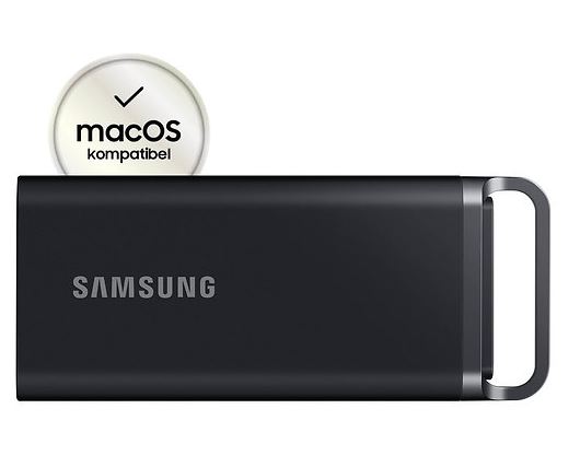 Samsung T5 Evo MU-PH8T0S - SSD - verschlüsselt - 8TB - extern (tragbar) - USB 3,2 Gen 1 (USB-C Steckverbinder) - 256-Bit-AES - Schwarz (MU-PH8T0S/EU)