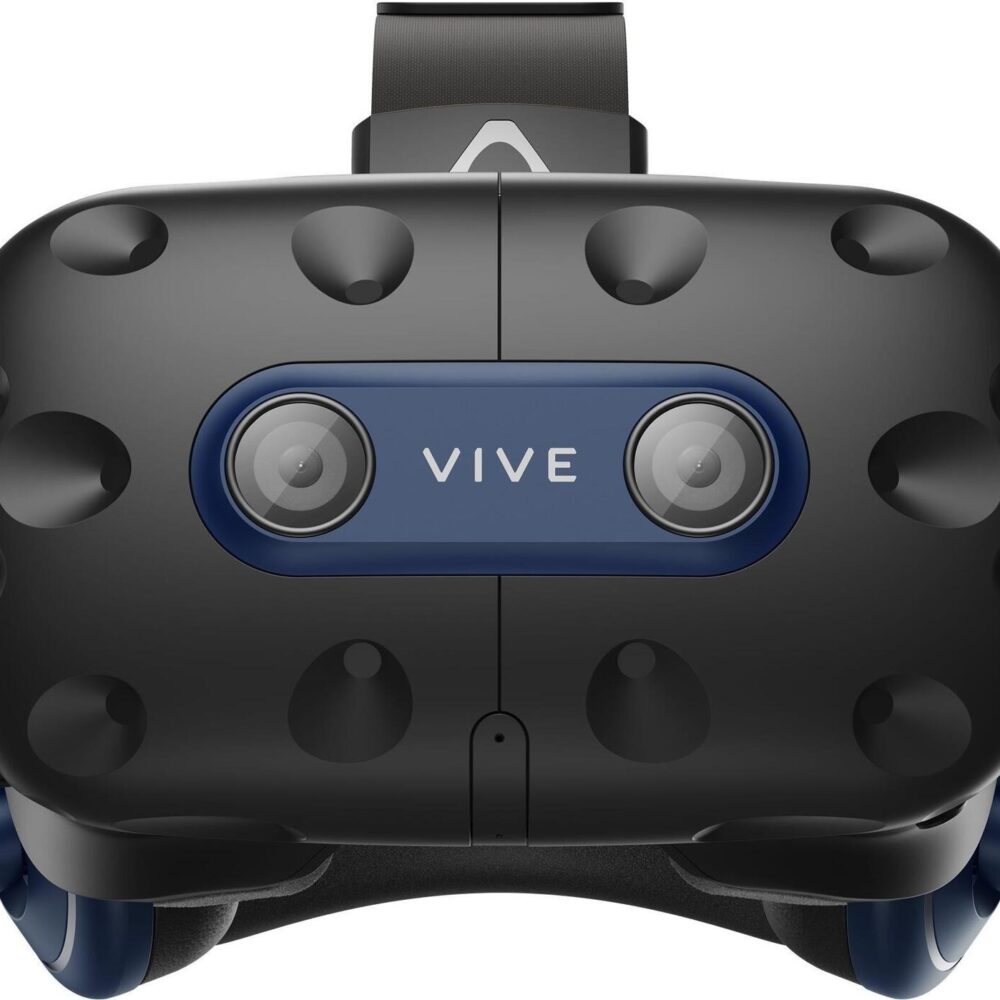 HTC VIVE PRO 2 Full Kit Virtual Reality Brille Schwarz (matt), Schwarz/Blau inkl. Controller, mit integriertem Soundsystem (99HASZ014-00)