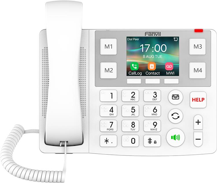 Fanvil X7A - IP-Telefon - Weiß - Kabelgebundenes Mobilteil - 2 Zeilen - 1000 Eintragungen - LCD (X305)