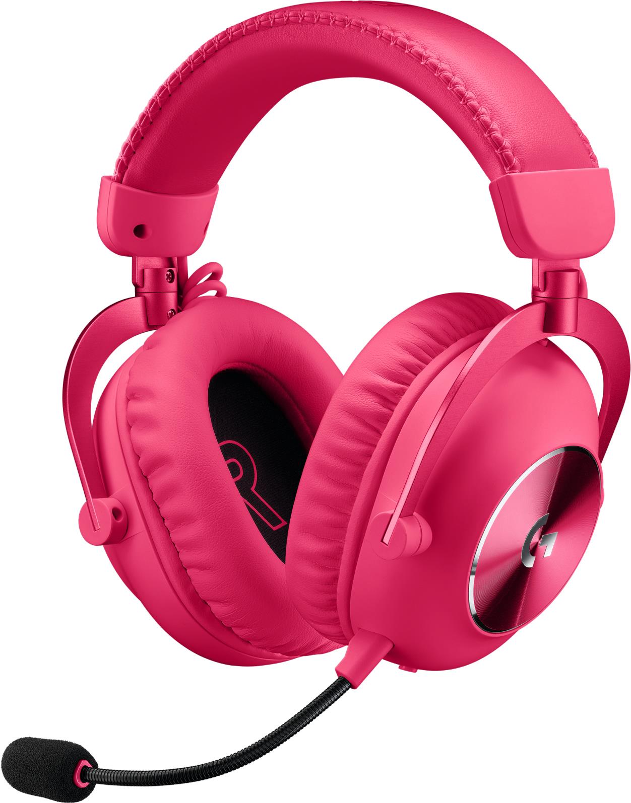 Logitech G Pro X 2 - Headset - ohrumschließend - Bluetooth / LIGHTSPEED - kabellos, kabelgebunden - 3,5 mm Stecker - Geräuschisolierung - Magenta (981-001275)