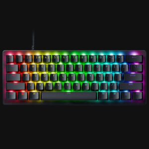 Razer Huntsman V3 Pro - Tastatur - 60% - mini - Hintergrundbeleuchtung - USB-C - QWERTZ - Deutsch - Tastenschalter: Razer Analog Optical Switches (Gen-2) (RZ03-04990400-R3G1)